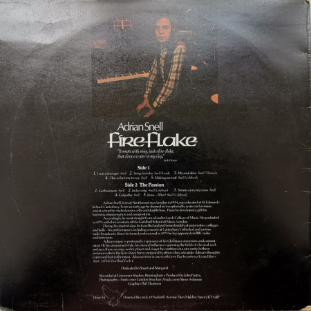 Adrian Snell ‎– албум FireFlake - Img 2