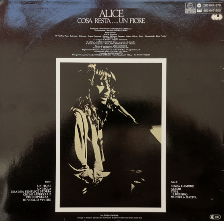 Alice – албум Cosa Resta....Un Fiore - Img 2
