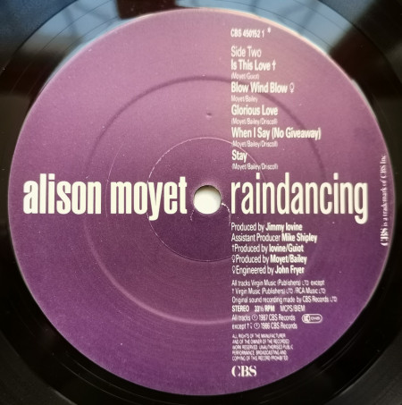 Alison Moyet – албум Raindancing - Img 3