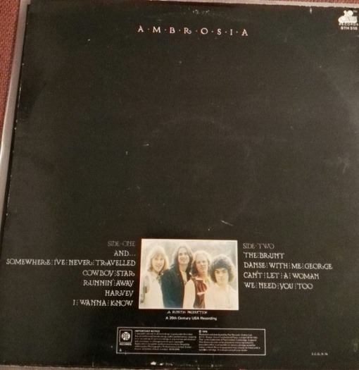 Ambrosia - Somewhere I've Never Travelled (1 x LP) - Img 2