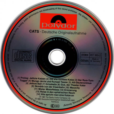 Andrew Lloyd Webber ‎– албум Cats - Deutsche Originalaufnahme (CD) - Img 3