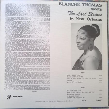 Blanche Thomas Meets The Last Straws – албум Blanche Thomas Meets The Last Straws In New Orleans - Img 3