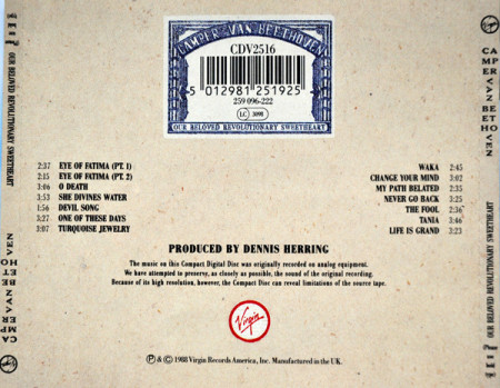 Camper Van Beethoven ‎– албум Our Beloved Revolutionary Sweetheart (CD) - Img 2