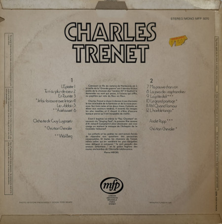 Charles Trenet – албум Charles Trenet - Img 2
