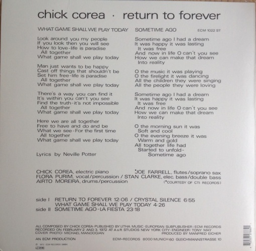 Chick Corea – албум Return To Forever - Img 2