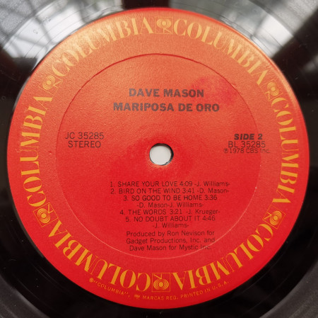 Dave Mason – албум Mariposa De Oro - Img 3
