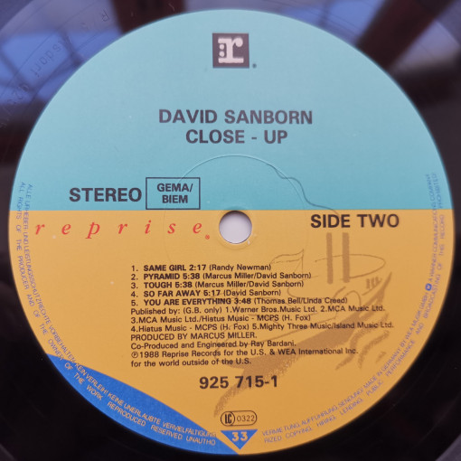 David Sanborn – албум Close-Up - Img 2