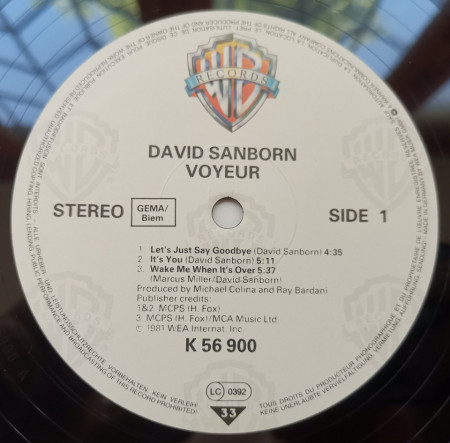 David Sanborn – албум Voyeur - Img 3