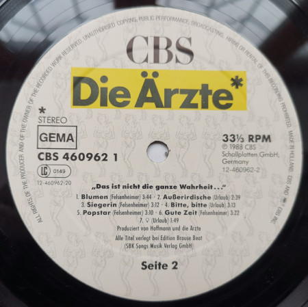 Die Ärzte – албум Das Ist Nicht Die Ganze Wahrheit... - Img 3