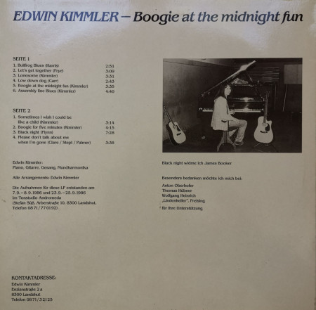 Edwin Kimmler – албум Boogie At The Midnight Fun - Img 2