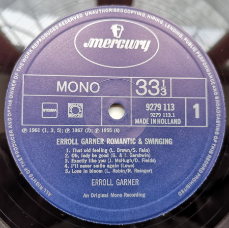 Erroll Garner – албум Romantic &amp; Swinging - Img 3