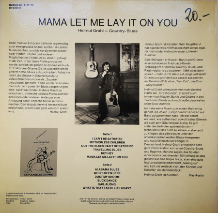 Helmut Grahl ‎– албум Mama Let Me Lay It On You - Img 3