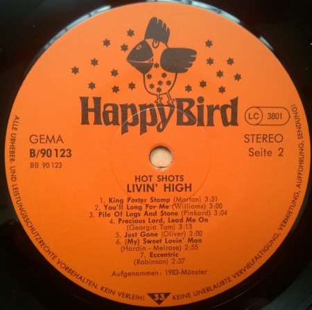 Hot Shots ‎– албум Livin' High - Img 2