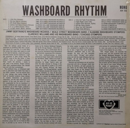 Jimmy Bertrand&#039;s Washboard Wizards, Clarence Williams &amp; His Washboard Band, Beale Street Washboard Band, Alabama Washboard Stompers, Chicago Stompers – албум Washboard Rhythm - Img 2