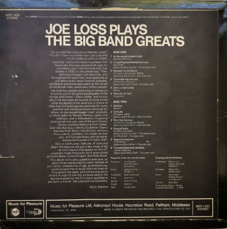 Joe Loss – албум Joe Loss Plays The Big Band Greats - Img 3