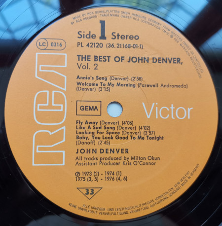 John Denver – албум The Best Of John Denver Volume 2 - Img 3