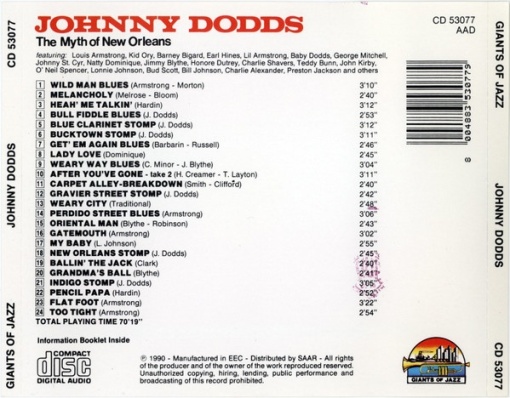Johnny Dodds – албум The Myth Of New Orleans (CD) - Img 2