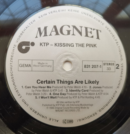 Kissing The Pink – албум Certain Things Are Likely - Img 3