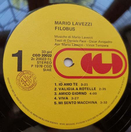 Mario Lavezzi – албум Filobus - Img 2