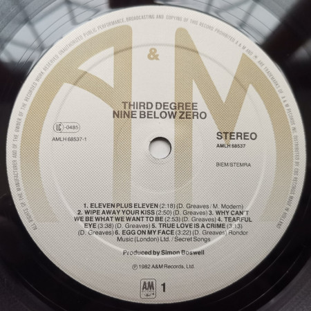 Nine Below Zero – албум Third Degree - Img 2