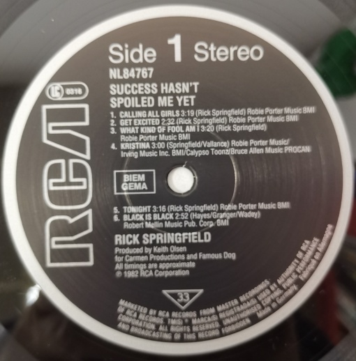 Rick Springfield – албум Success Hasn't Spoiled Me Yet - Img 2