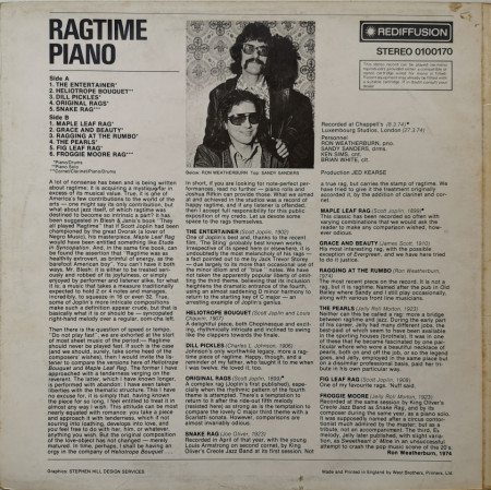 Ron Weatherburn – албум Ragtime Piano – Extemporizations &amp; Innovations - Img 2