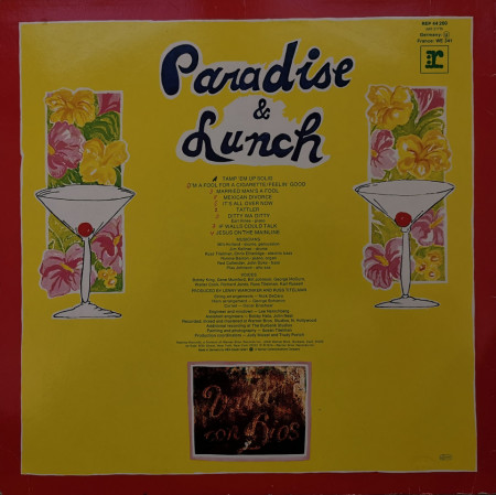 Ry Cooder – албум Paradise And Lunch - Img 2