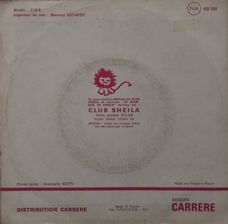 Sheila – сингъл C’est Le Cœur (Les Ordres Du Docteur) - Img 2