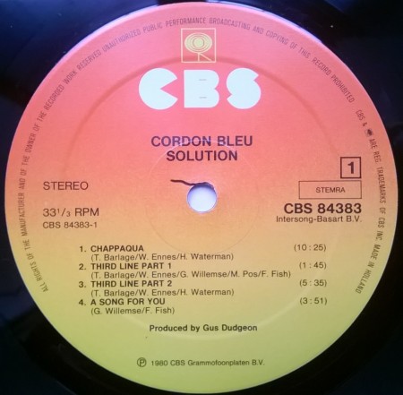 Solution ‎– албум Cordon Bleu - Img 3