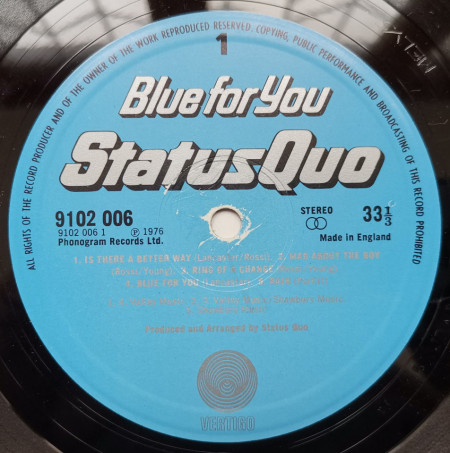 Status Quo ‎– албум Blue For You - Img 3