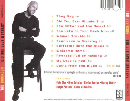Tad Robinson ‎– албум Did You Ever Wonder? (CD) - Img 2