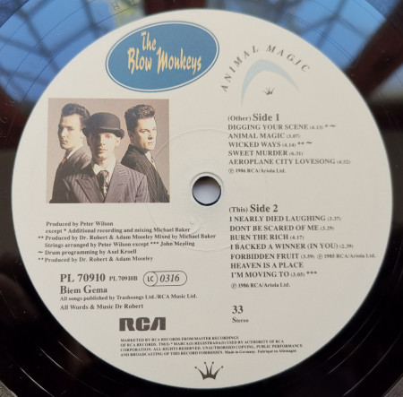 The Blow Monkeys ‎– албум Animal Magic - Img 3
