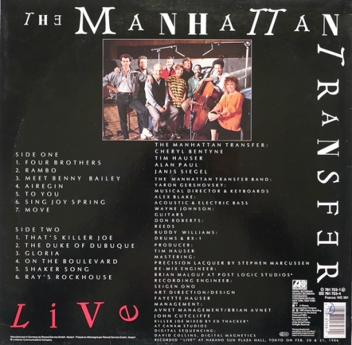The Manhattan Transfer – албум Live - Img 2