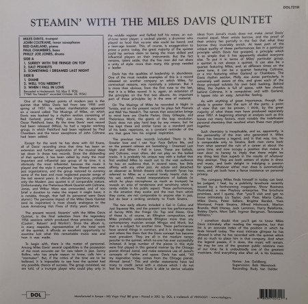 The Miles Davis Quintet – албум Steamin&#039; With The Miles Davis Quintet - Img 2