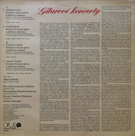 Vivaldi, Haydn, Carulli - албум Slovenský Komorný Orchester, Milan Zelenka, Bohdan Warchal – Gitarové Koncerty - Img 2