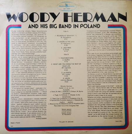 Woody Herman And His Big Band ‎– албум Woody Herman And His Big Band In Poland - Img 3