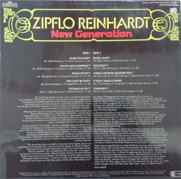 Zipflo Reinhardt ‎– албум New Generation - Img 2