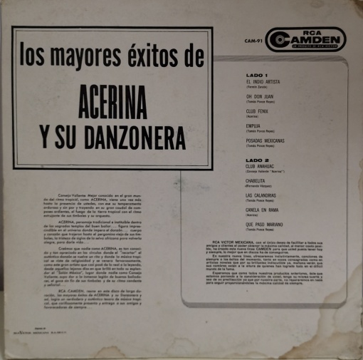 Acerina Y Su Danzonera – албум Los Mayores Exitos De Acerina Y Su Danzonera - Img 2