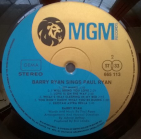 Barry Ryan – албум Barry Ryan Sings Paul Ryan - Img 3