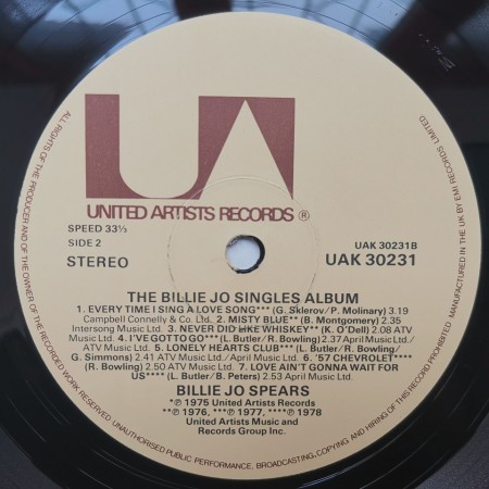 Billie Jo Spears ‎– албум The Billie Jo Singles Album - Img 3