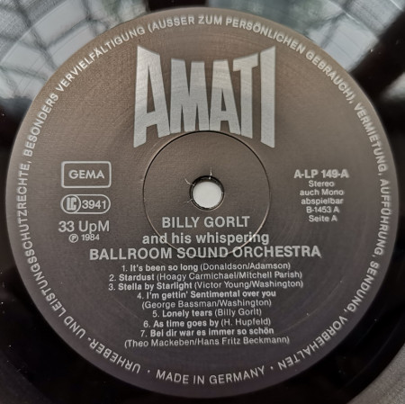 Billy Gorlt And His Whispering Ballroom Orchestra – албум Billy Gorlt And His Whispering Ballroom Orchestra - Img 3