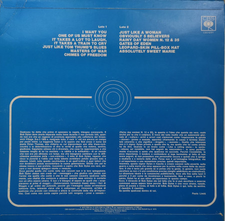 Bob Dylan – албум Il Meglio Di Bob Dylan N. 2 - Img 3