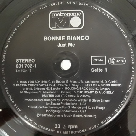 Bonnie Bianco – албум Just Me - Img 3