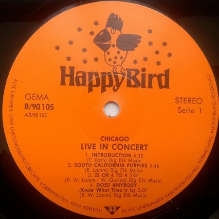 Chicago ‎– албум Live In Concert - Img 3