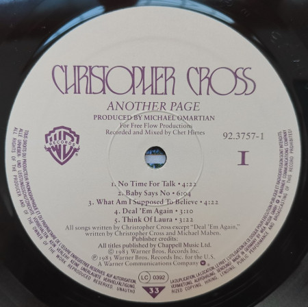 Christopher Cross – албум Another Page - Img 3