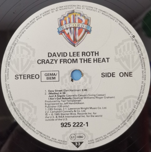 David Lee Roth – албум Crazy From The Heat - Img 2