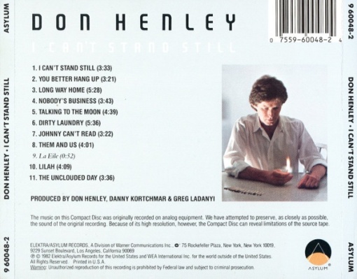 Don Henley – албум I Can't Stand Still (CD) - Img 2