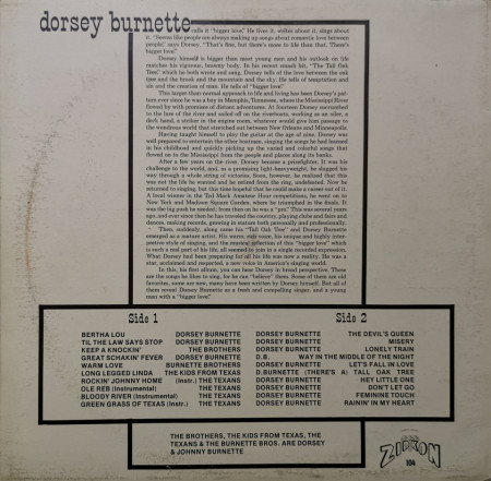 Dorsey Burnette – албум Dorsey Burnette - Img 2