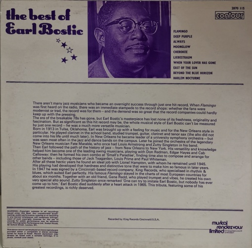 Earl Bostic – албум The Best Of Earl Bostic - Img 2