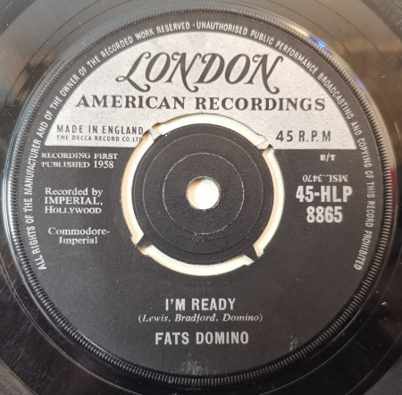 Fats Domino ‎– сингъл I'm Ready / Margie